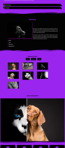 portifolio de site pet